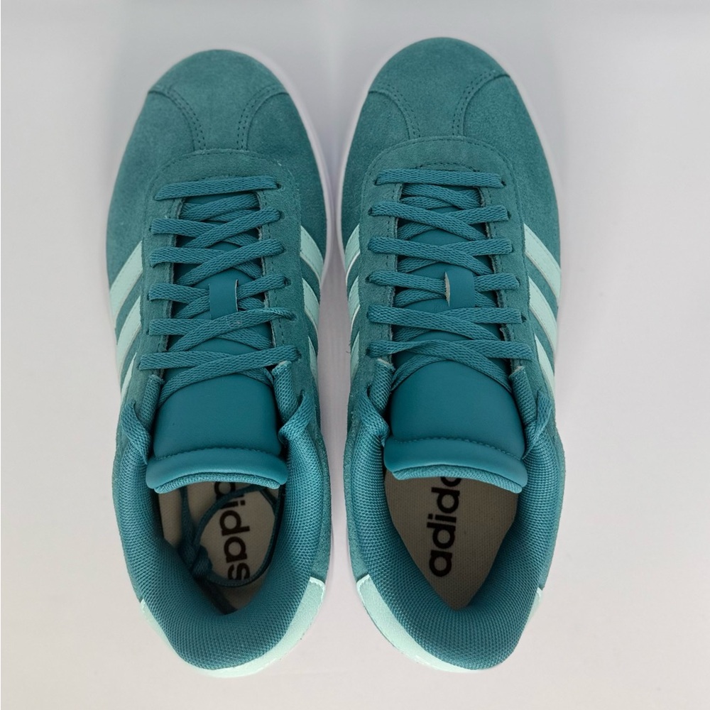 Adidas Women's VL Court Aqua Sneaker, Size 4 1/2 - Picture 2 of 9